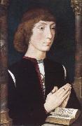 Hans Memling A Young Man at Prayer oil on canvas